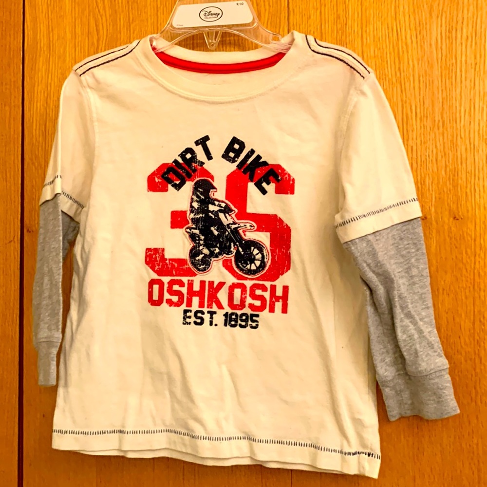 Oshkosh B’Gosh 3T boy’s toddler dirt bike moto cotton graphic LS tee t shirt L
